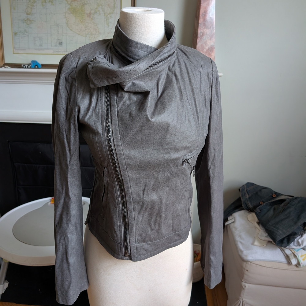 Ark & Co Women's Leather Jacket in Gray